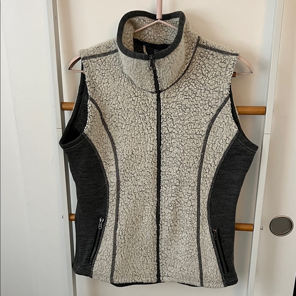 Kuhl Gray and Cream Fleece Vest size M